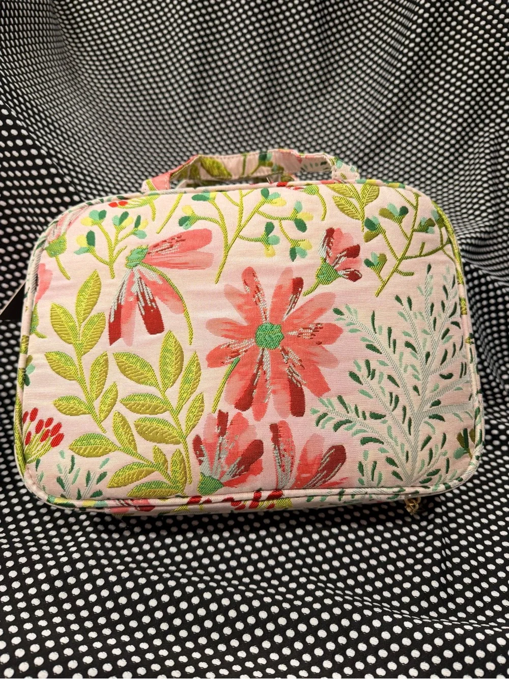 Vince Camuto Pink Floral Cosmetic Bag Set